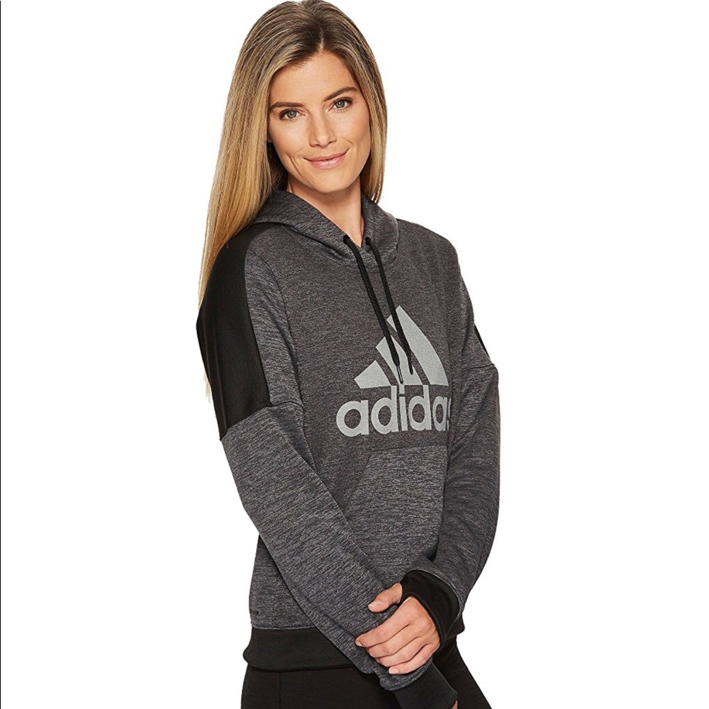 adidas Women's Fleece Pullover Logo Hoodie - Picture 3 of 6